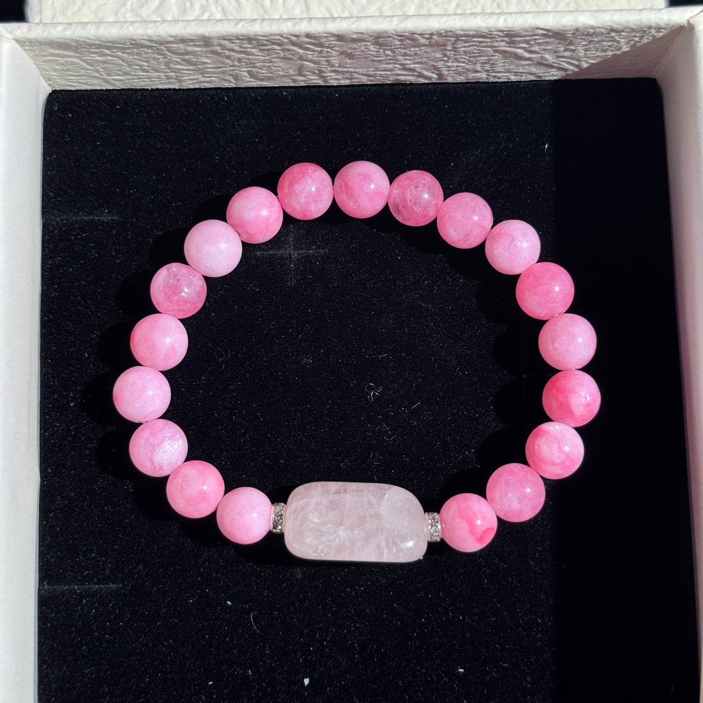 Pink Agate (Cherry Blossom Agate) & White Quartz Single Bracelet - Attracts Love & Good Fortune
FREE Shipping to USA & Japan
Love Knot & Benefactor Luck-Drawing Crystal Bracelet