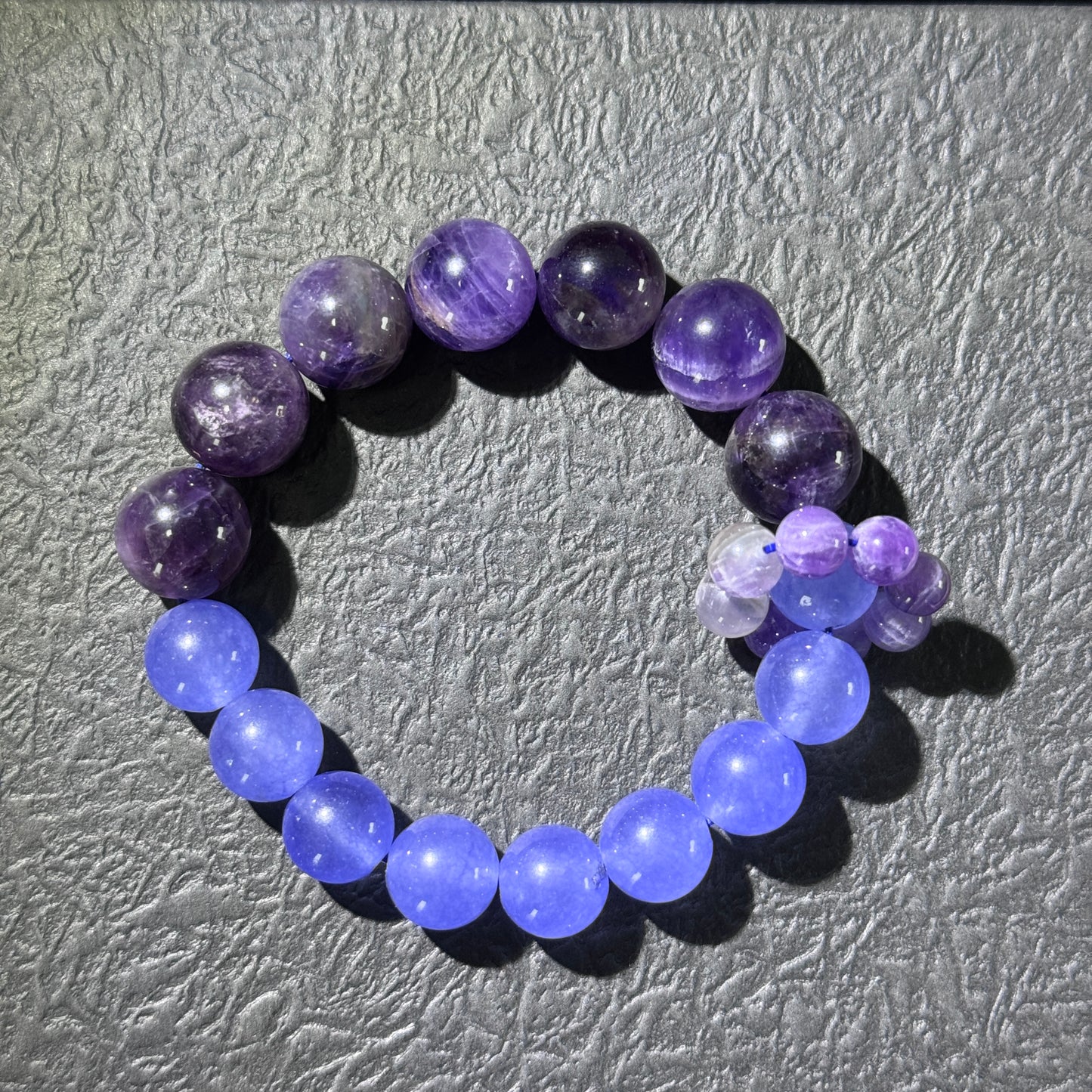 "Purple Dream and Blue Waves" Amethyst x Blue Chalcedony Bracelet