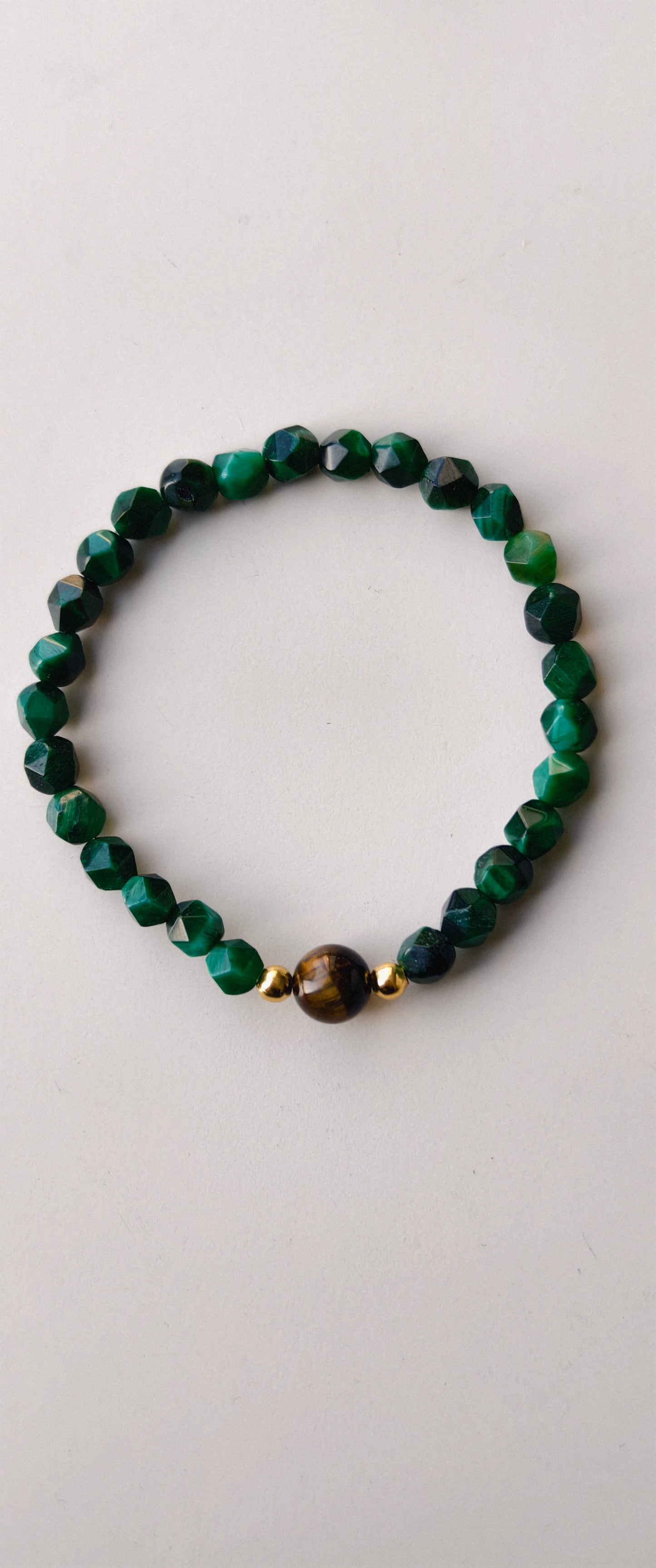"Sunset in Aomori" Green Tiger's Eye x Smoky Quartz Bracelet