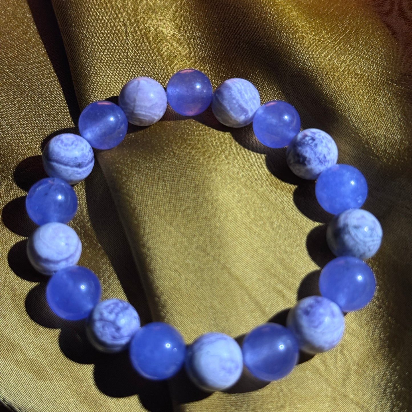 Purple Mist Stardust Natural Charoite Single Bead Bracelet - Free Shipping to USA & Japan - Five Element Spiritual Wealth, Astrological Guardian, Healing Crystal Bracelet