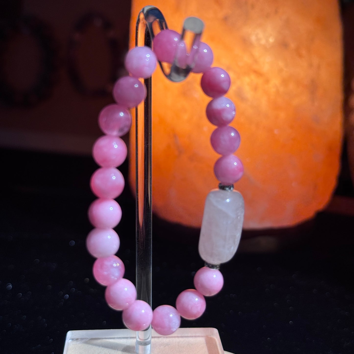 Pink Agate (Cherry Blossom Agate) & White Quartz Single Bracelet - Attracts Love & Good Fortune
FREE Shipping to USA & Japan
Love Knot & Benefactor Luck-Drawing Crystal Bracelet