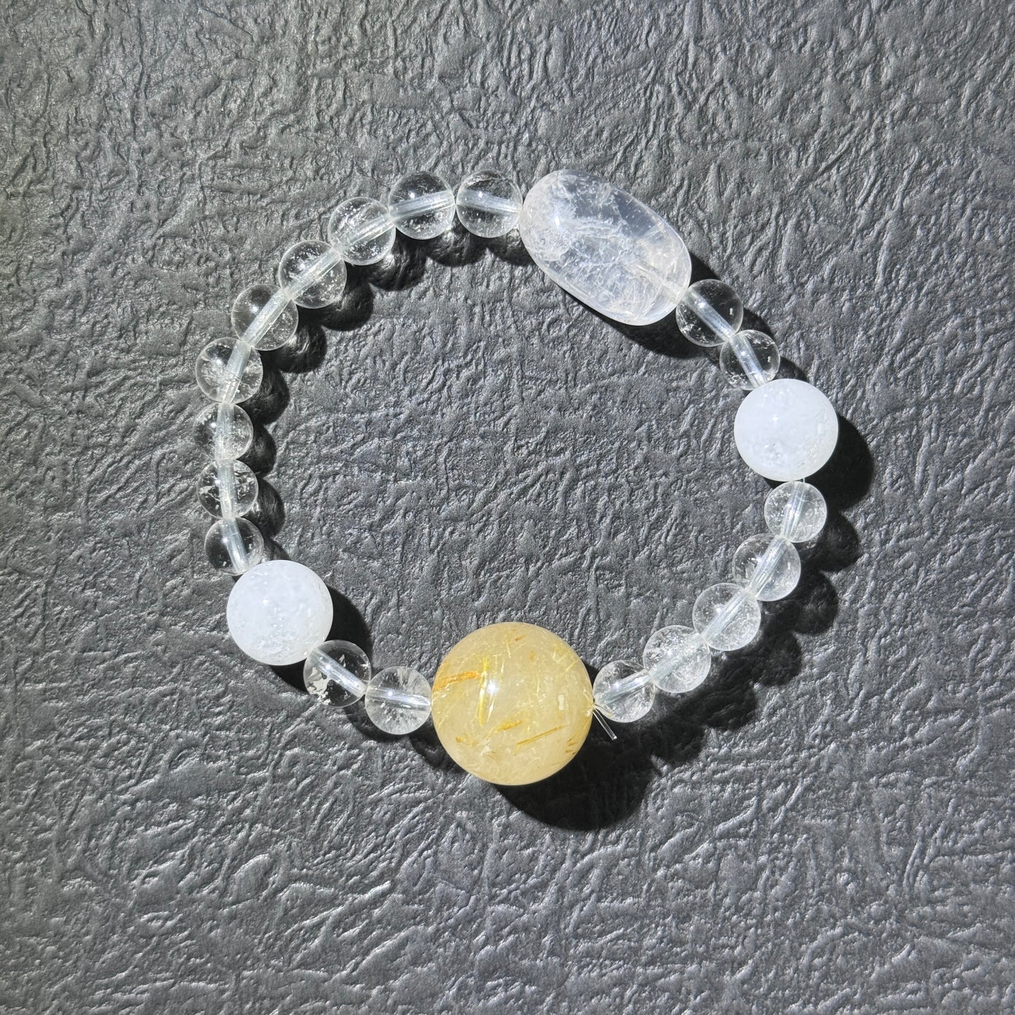 "Sun's Radiance" Crystal x Rutilated Quartz Bracelet