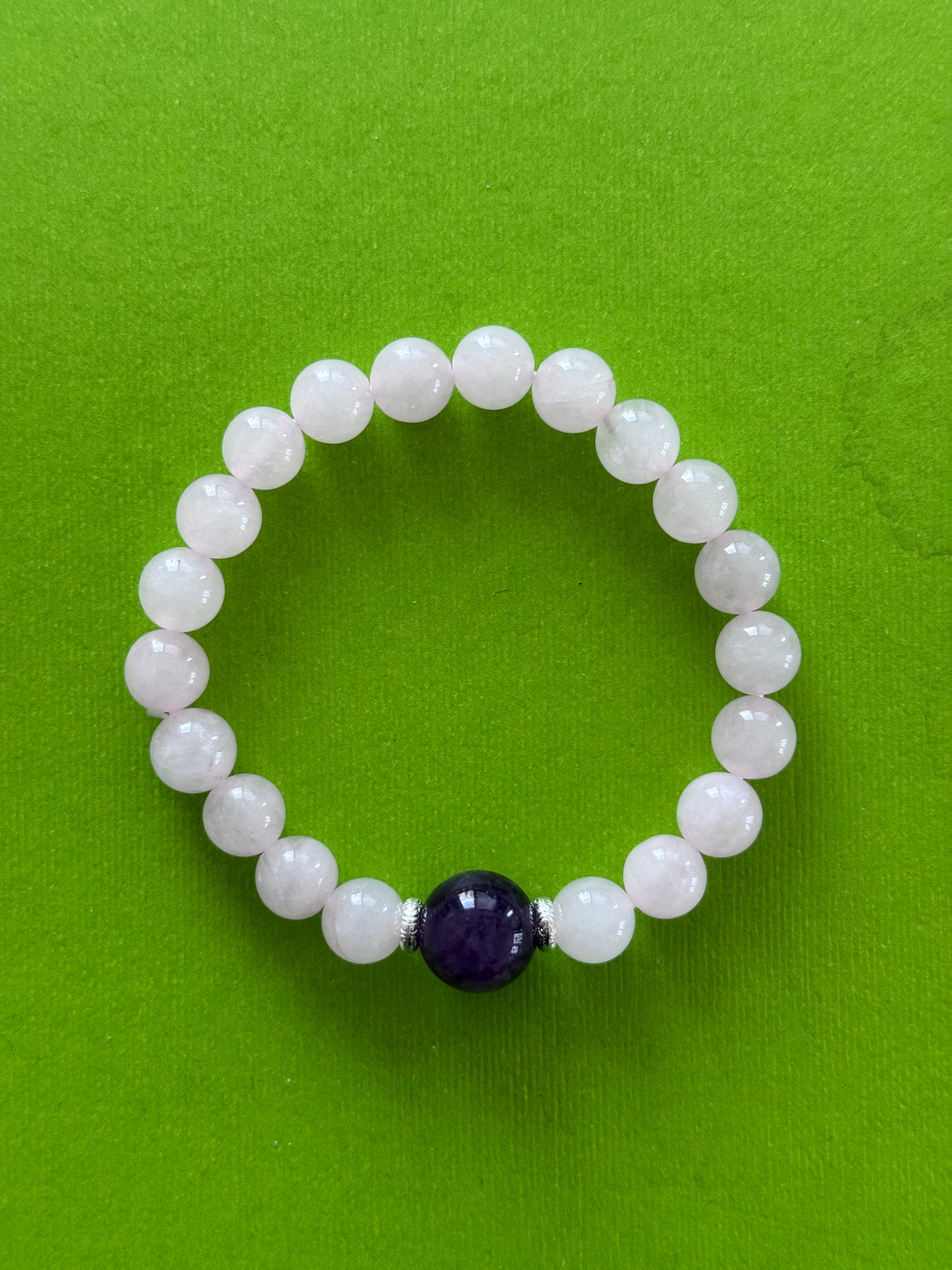 "Pink Night Sky" Rose Quartz x Amethyst Bracelet