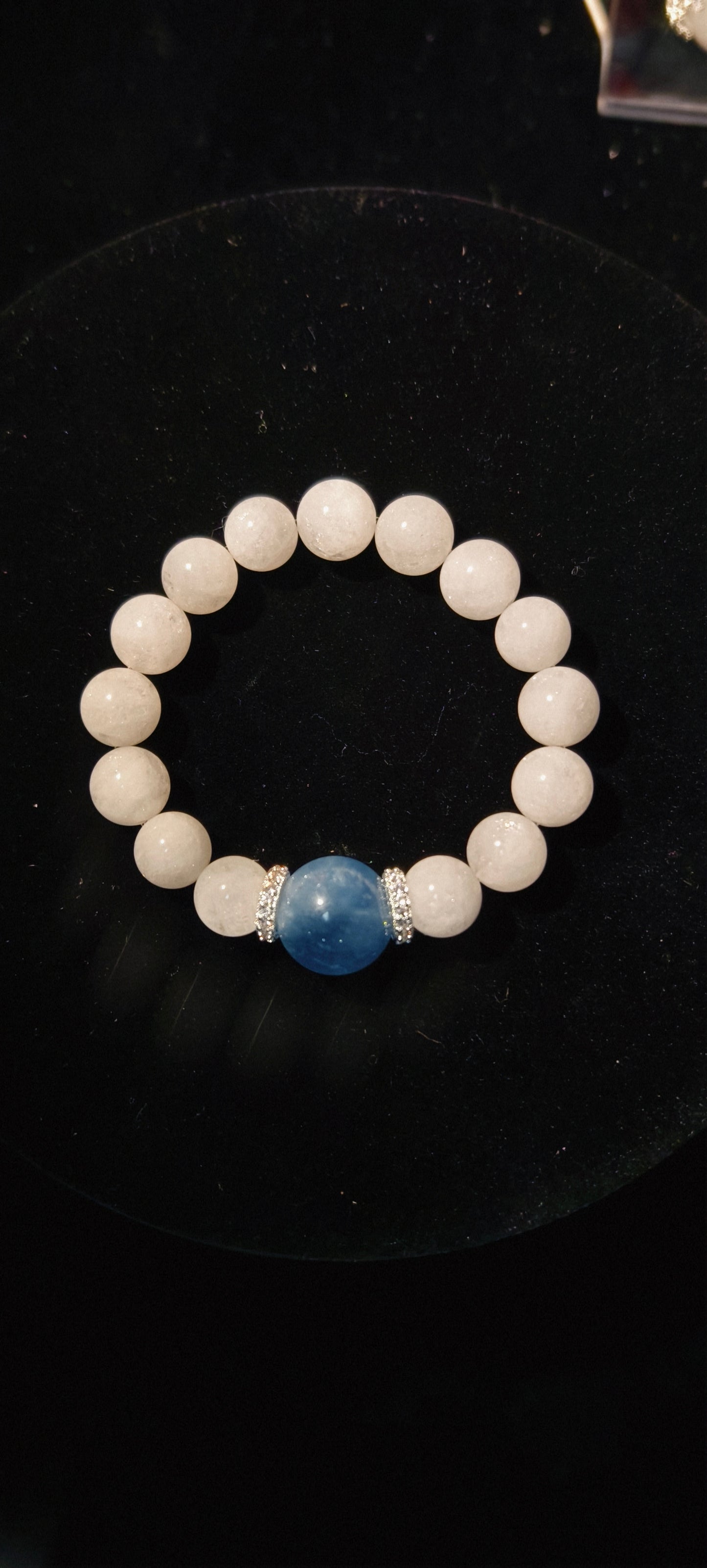 "Sparkle of Stars and Sea" Blue Calcite & Moonstone Bracelet