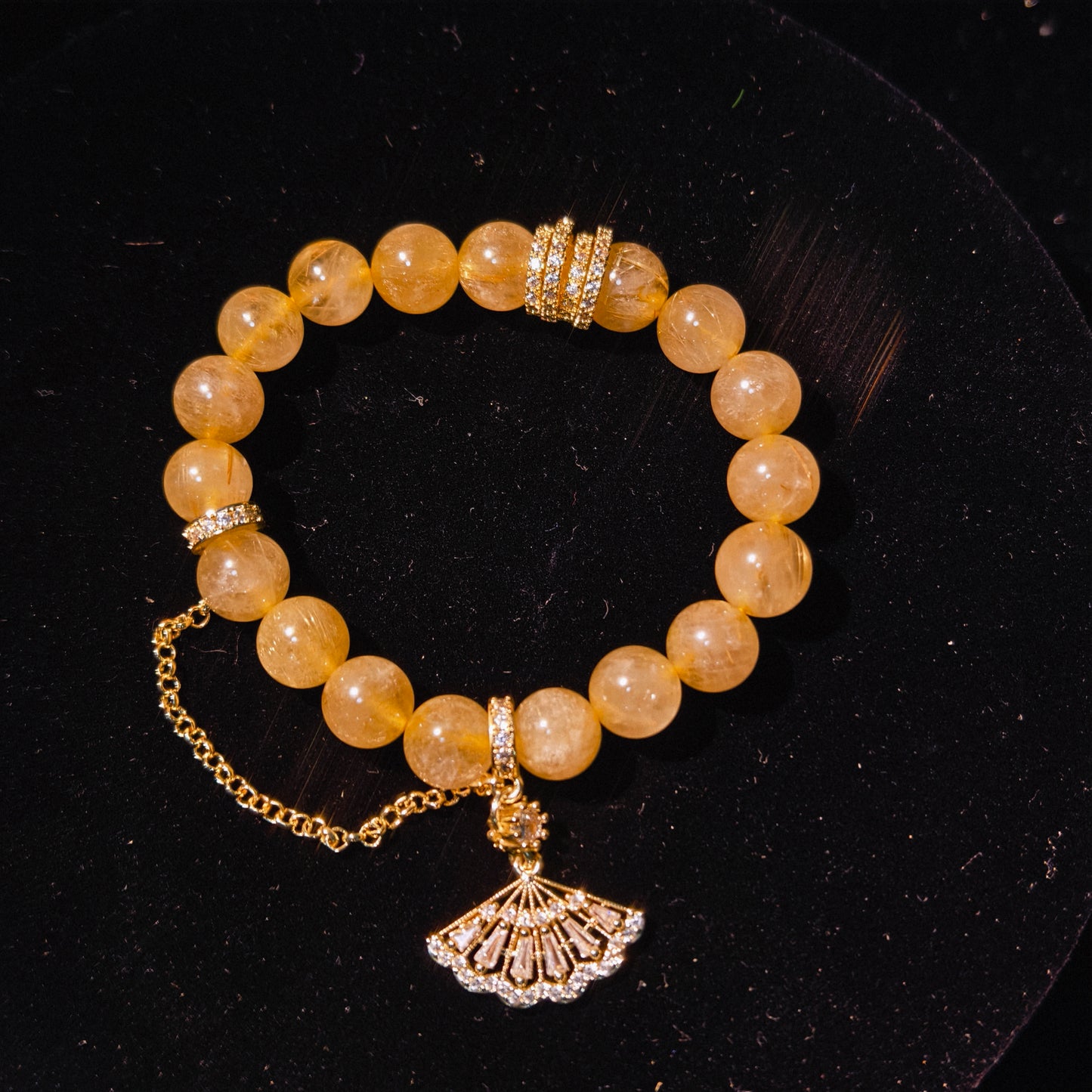 "Golden Fan" Rutilated Quartz Bracelet