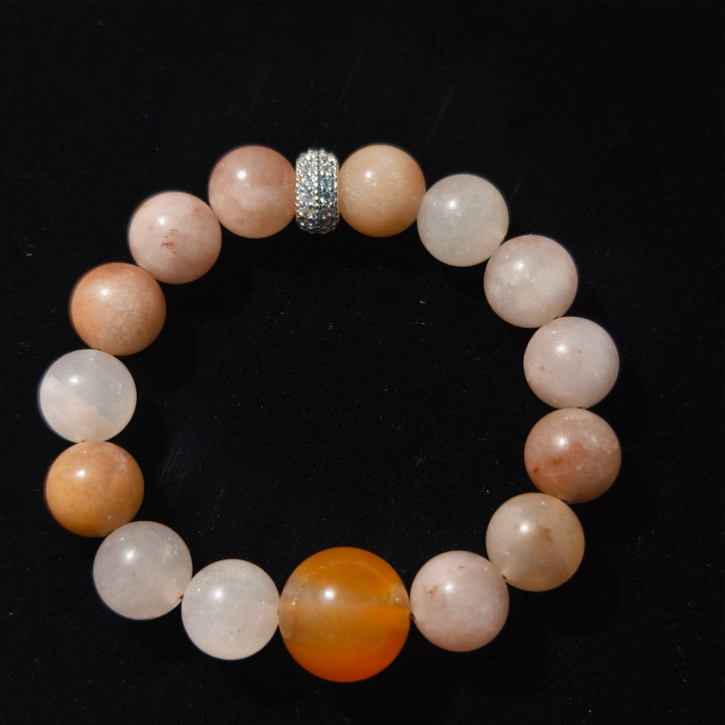 "Twilight Glow" Sunstone x Orange Chalcedony Bracelet "Twilight Glow" Sunstone x Orange Chalcedony Bracelet | Natural Stones for Vitality and Popularity`