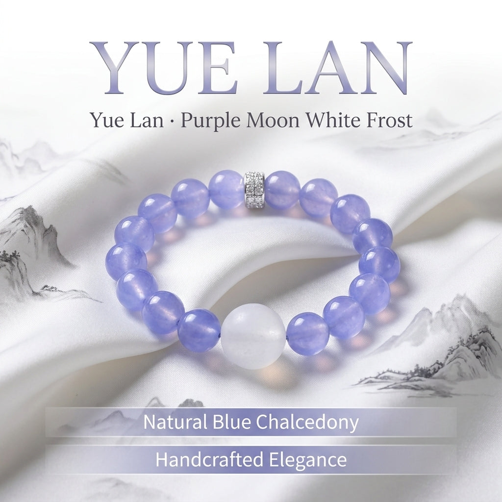 "Purple Moon and White Frost" Amethyst and Crystal Bracelet