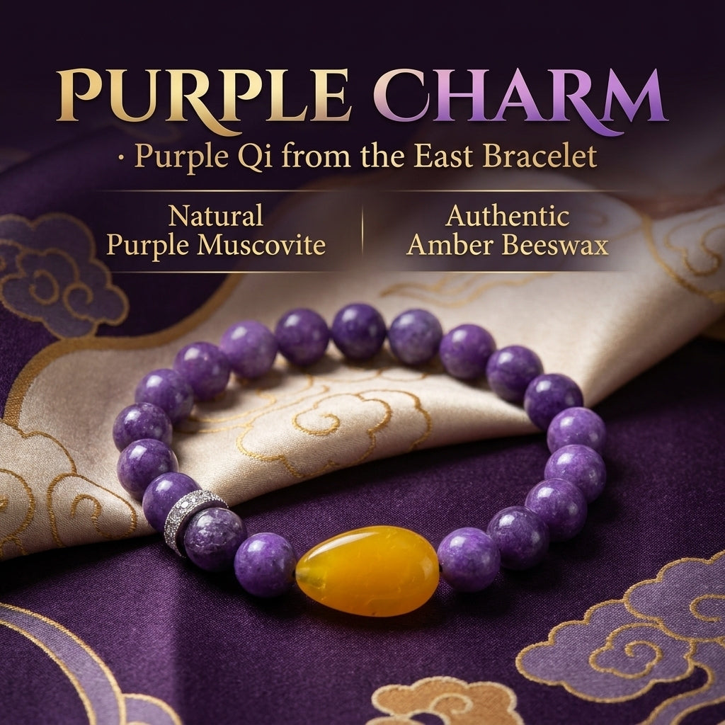 "Purple Radiance" Purple Mica x Amber Bracelet
