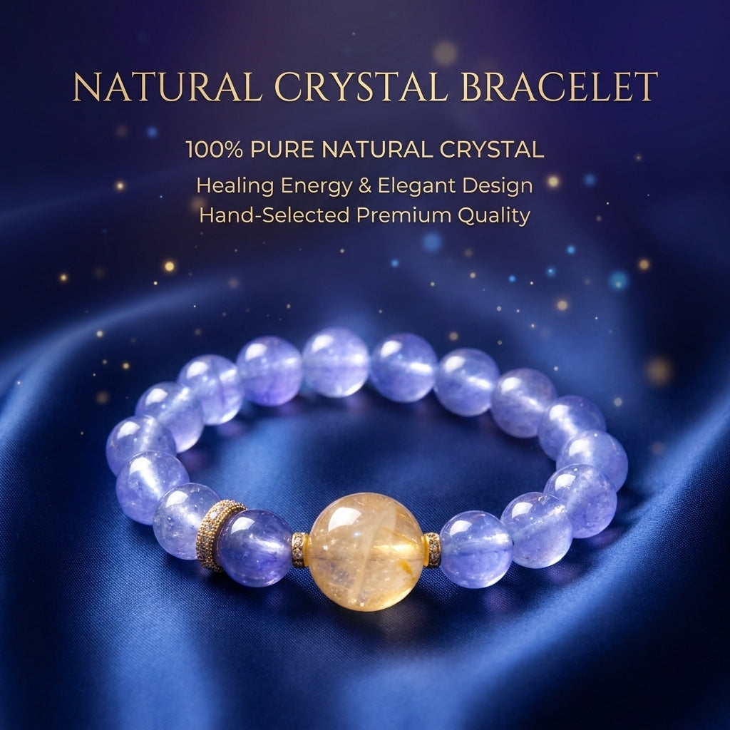 "Blue Storm" Tanzanite x Citrine Bracelet