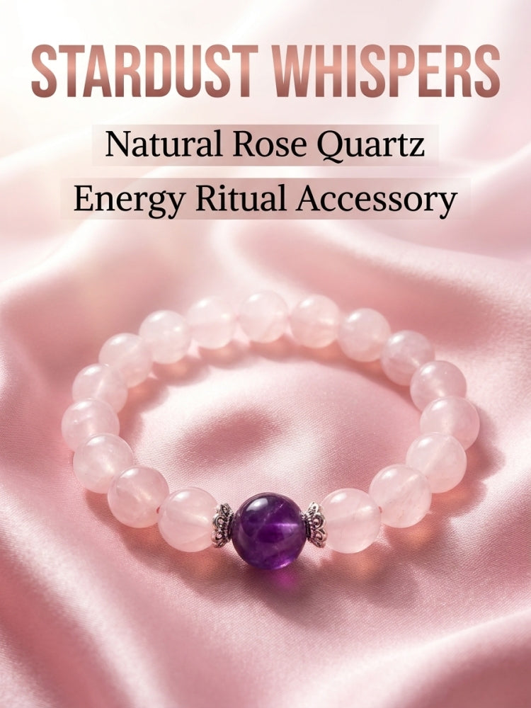 "Pink Night Sky" Rose Quartz x Amethyst Bracelet