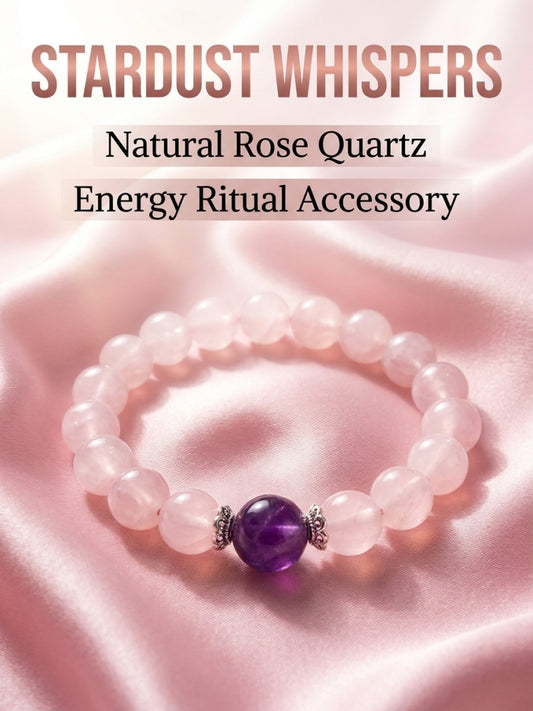 "Pink Night Sky" Rose Quartz x Amethyst Bracelet