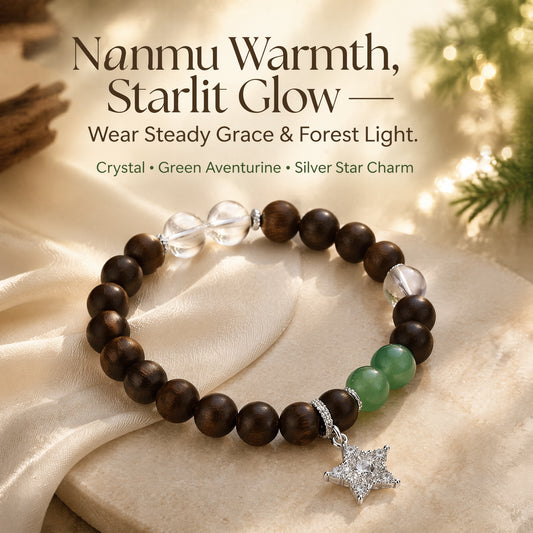 "Stars Falling into the Forest" Kintsugi × Crystal × Green Aventurine Bracelet