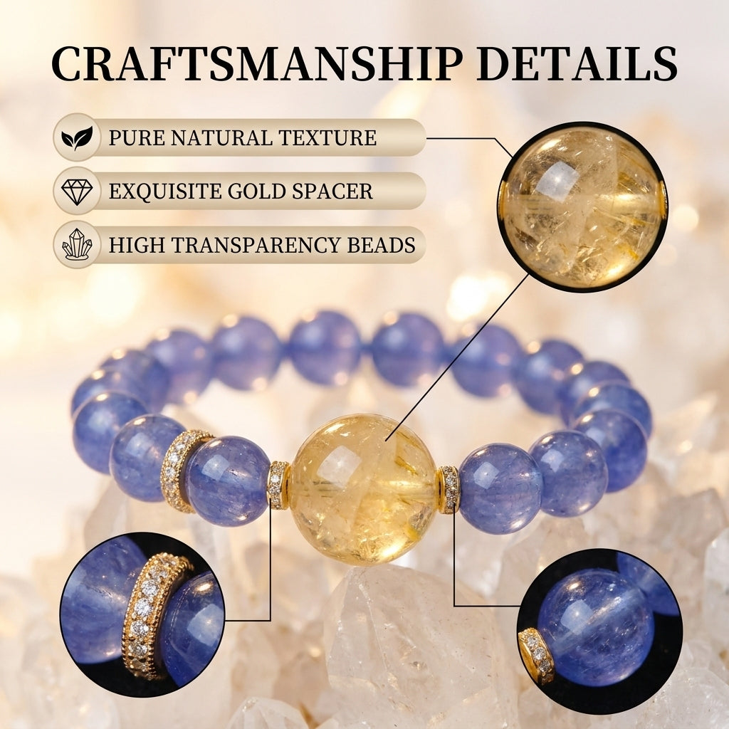 "Blue Storm" Tanzanite x Citrine Bracelet