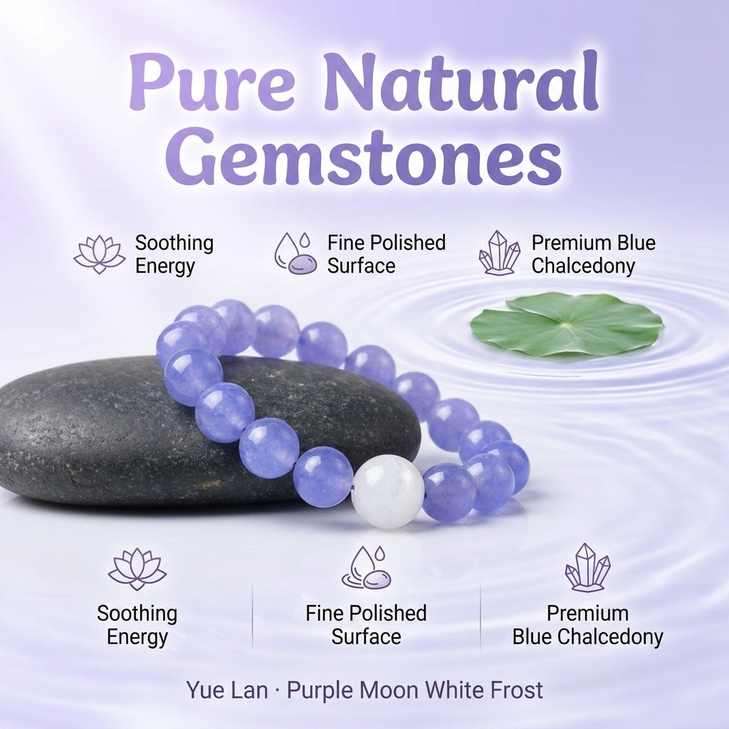 "Purple Moon and White Frost" Amethyst and Crystal Bracelet