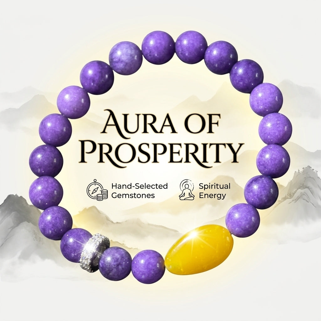"Purple Radiance" Purple Mica x Amber Bracelet