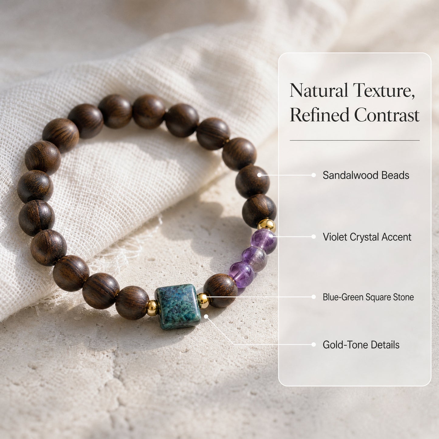 "Purple Wind of Ebony" King's Stone x Amethyst Bracelet