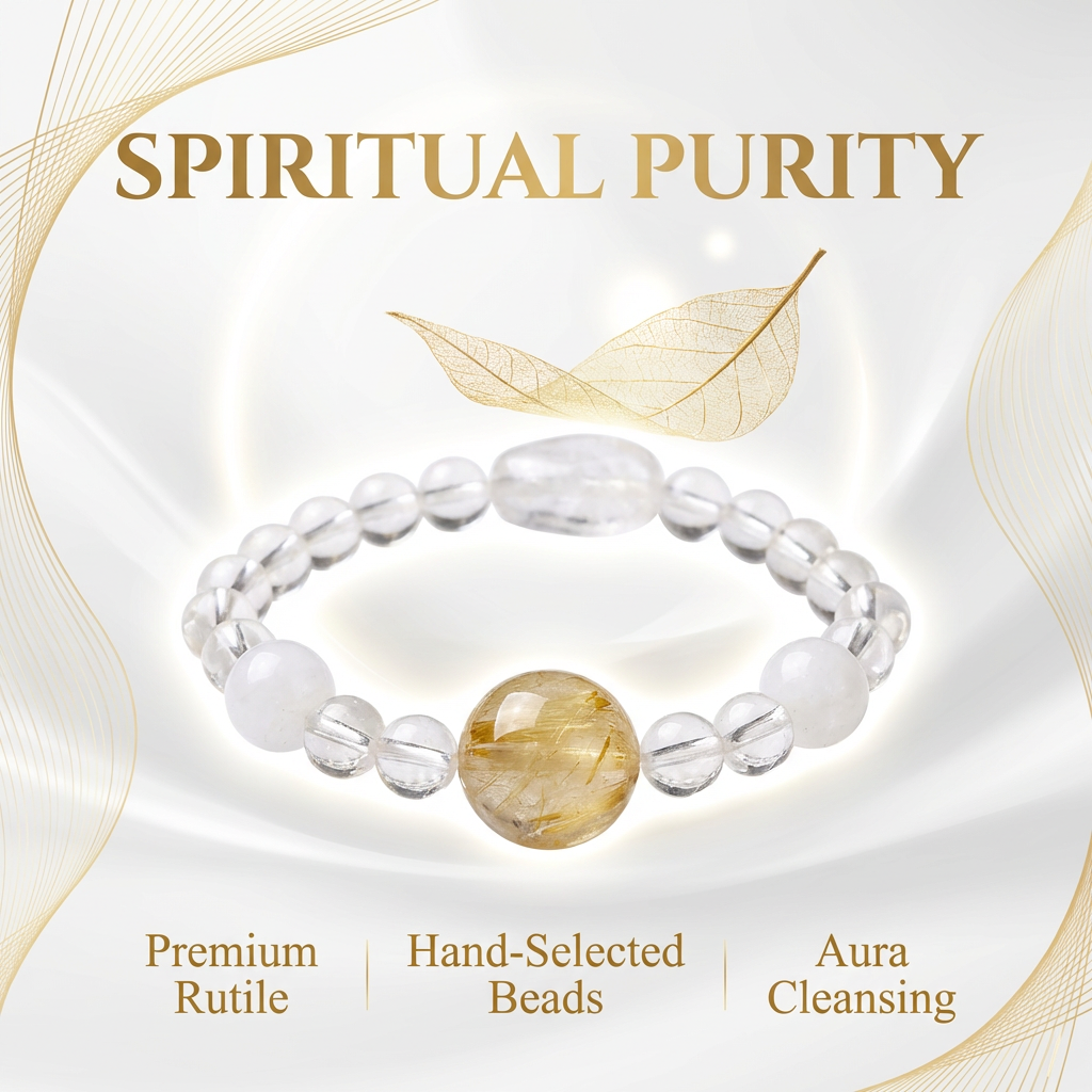 "Sun's Radiance" Crystal x Rutilated Quartz Bracelet