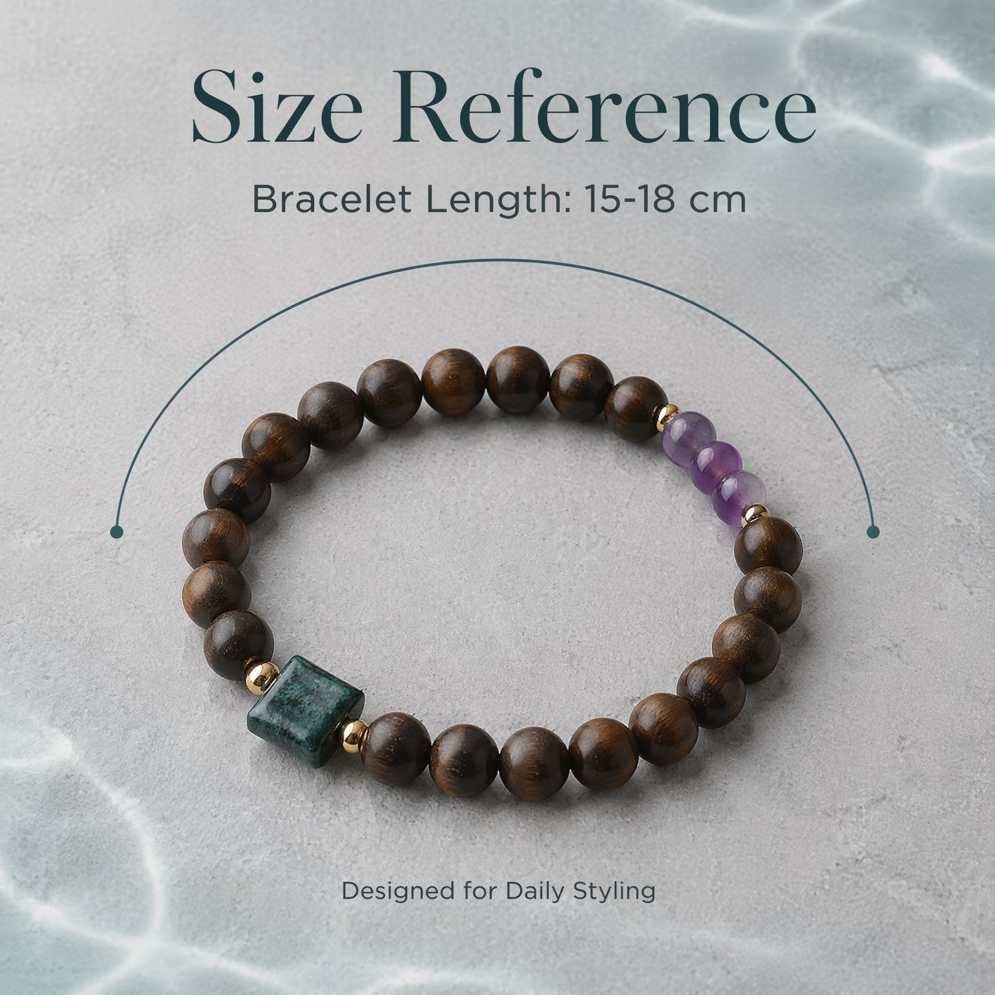 "Purple Wind of Ebony" King's Stone x Amethyst Bracelet