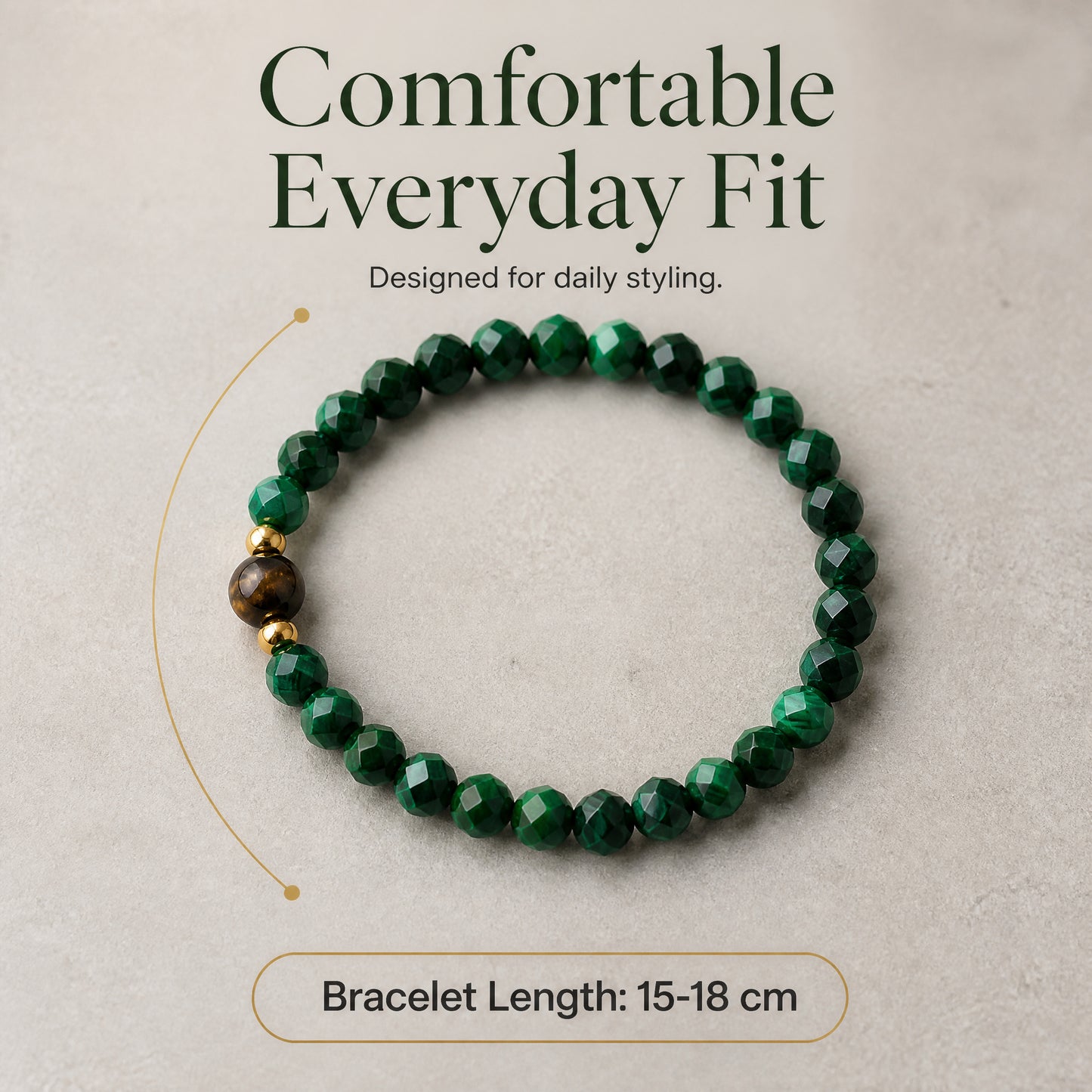 "Sunset in Aomori" Green Tiger's Eye x Smoky Quartz Bracelet