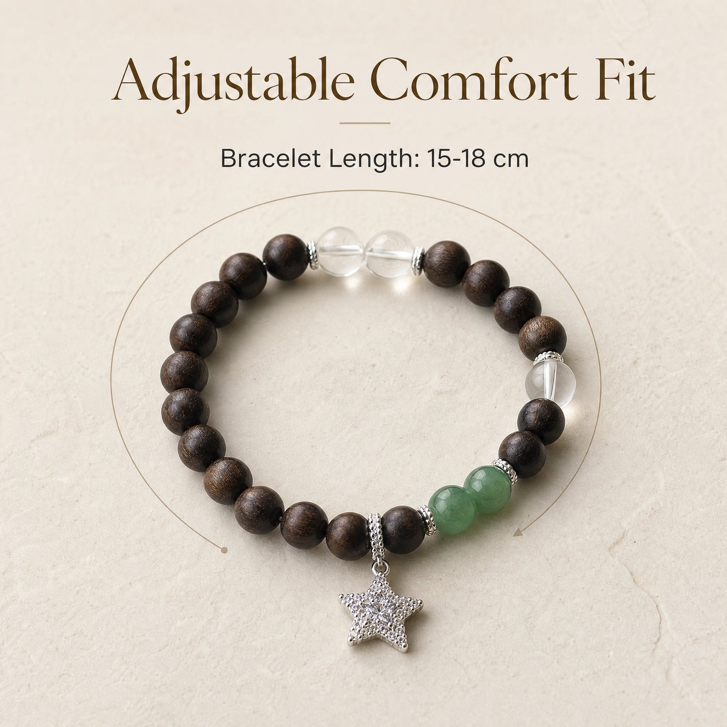 "Stars Falling into the Forest" Kintsugi × Crystal × Green Aventurine Bracelet