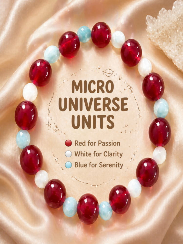 "Crimson Luck and Azure Serenity" Red Agate x Amazonite Bracelet