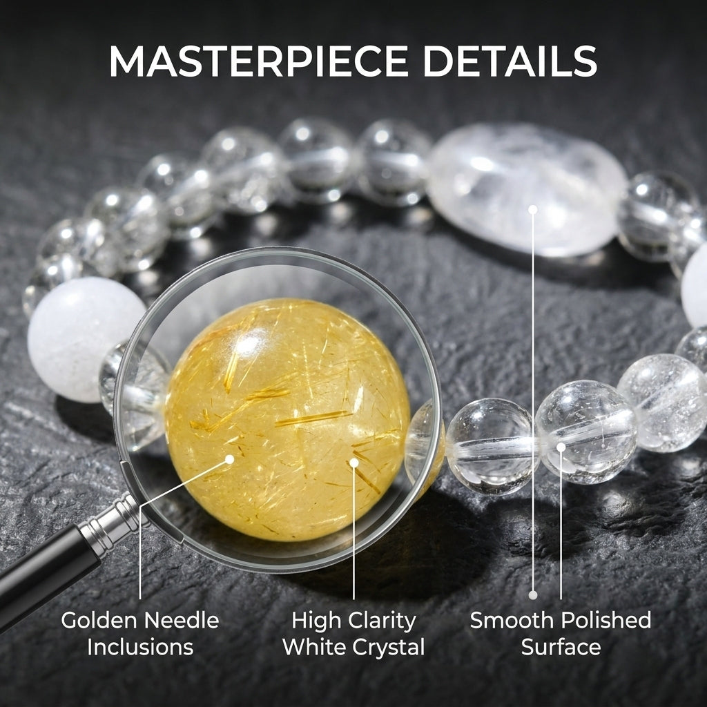 "Sun's Radiance" Crystal x Rutilated Quartz Bracelet