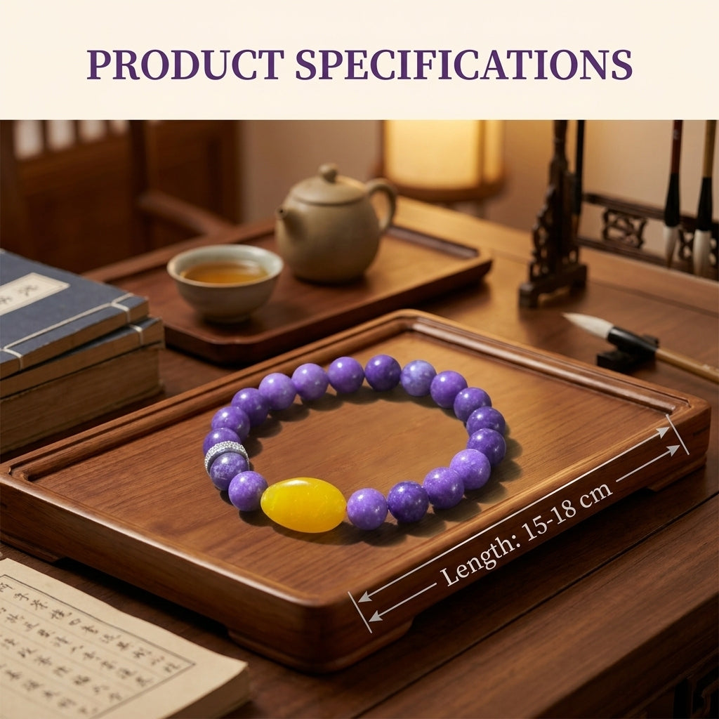 "Purple Radiance" Purple Mica x Amber Bracelet