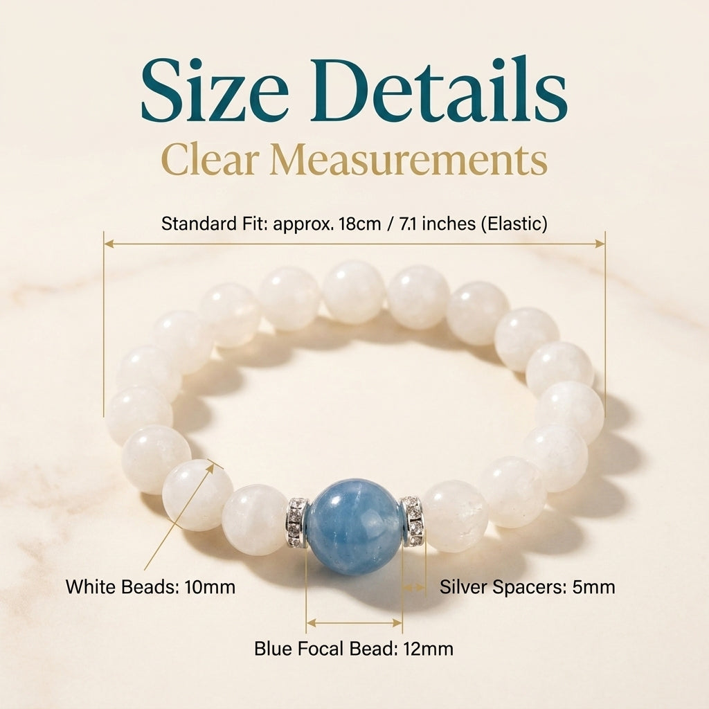 "Sparkle of Stars and Sea" Blue Calcite & Moonstone Bracelet