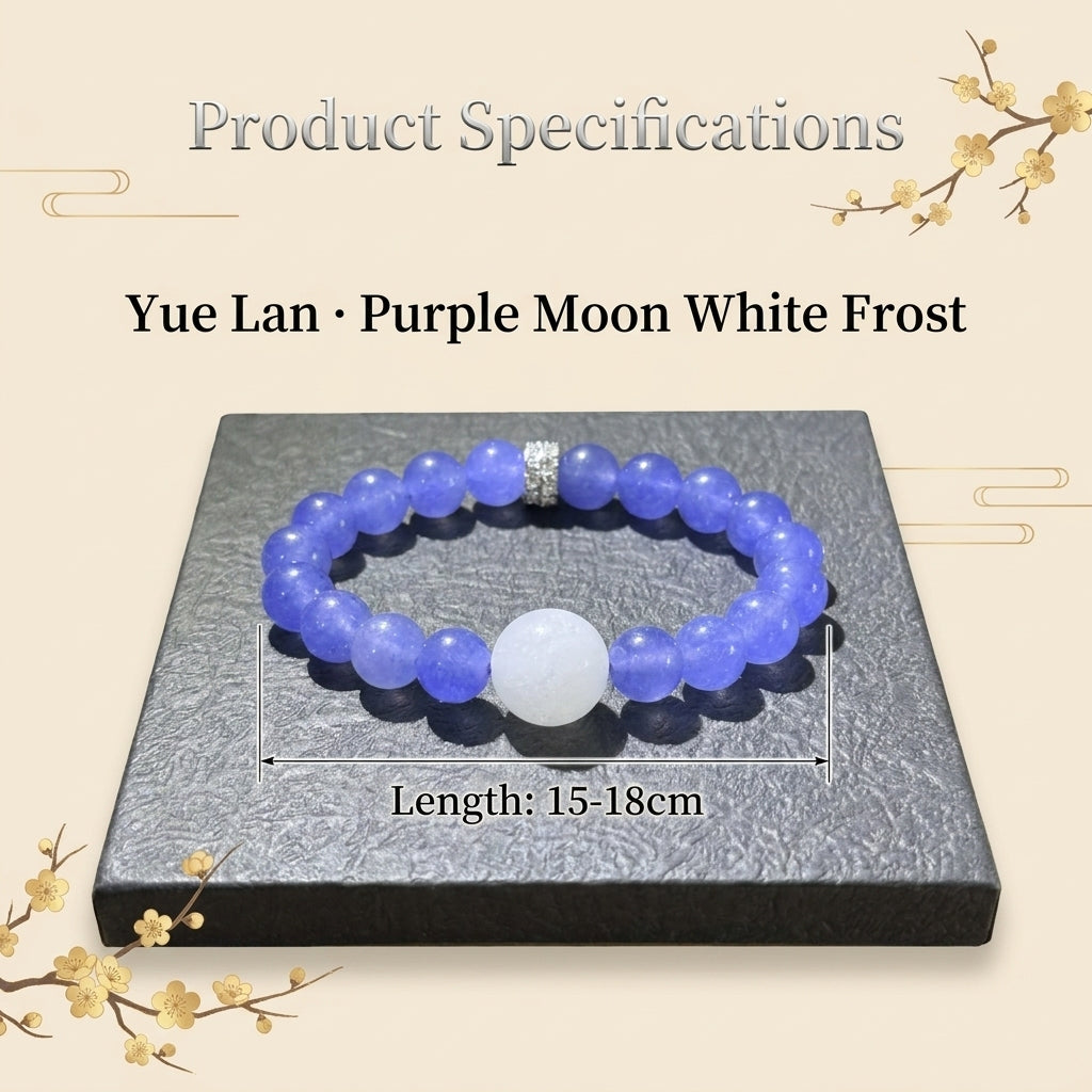 "Purple Moon and White Frost" Amethyst and Crystal Bracelet