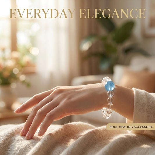"Pure Moonlight" Crystal x Blue Chalcedony Bracelet