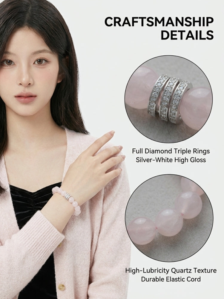 "Pink Peach Rhyme" Rose Quartz Bracelet