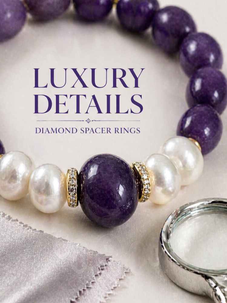 "Violet Moon Glow" Purple Mica (Amethyst-style) Pearl Bracelet