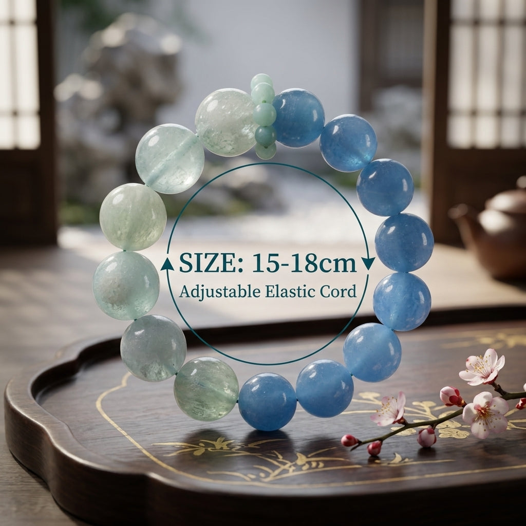 「海の淵」アクアマリングラデーションブレスレット