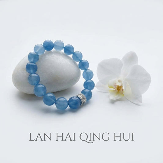 "Shimmering Blue Sea" Blue Chalcedony Bracelet