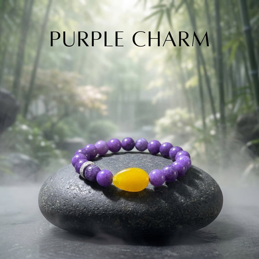 "Purple Radiance" Purple Mica x Amber Bracelet