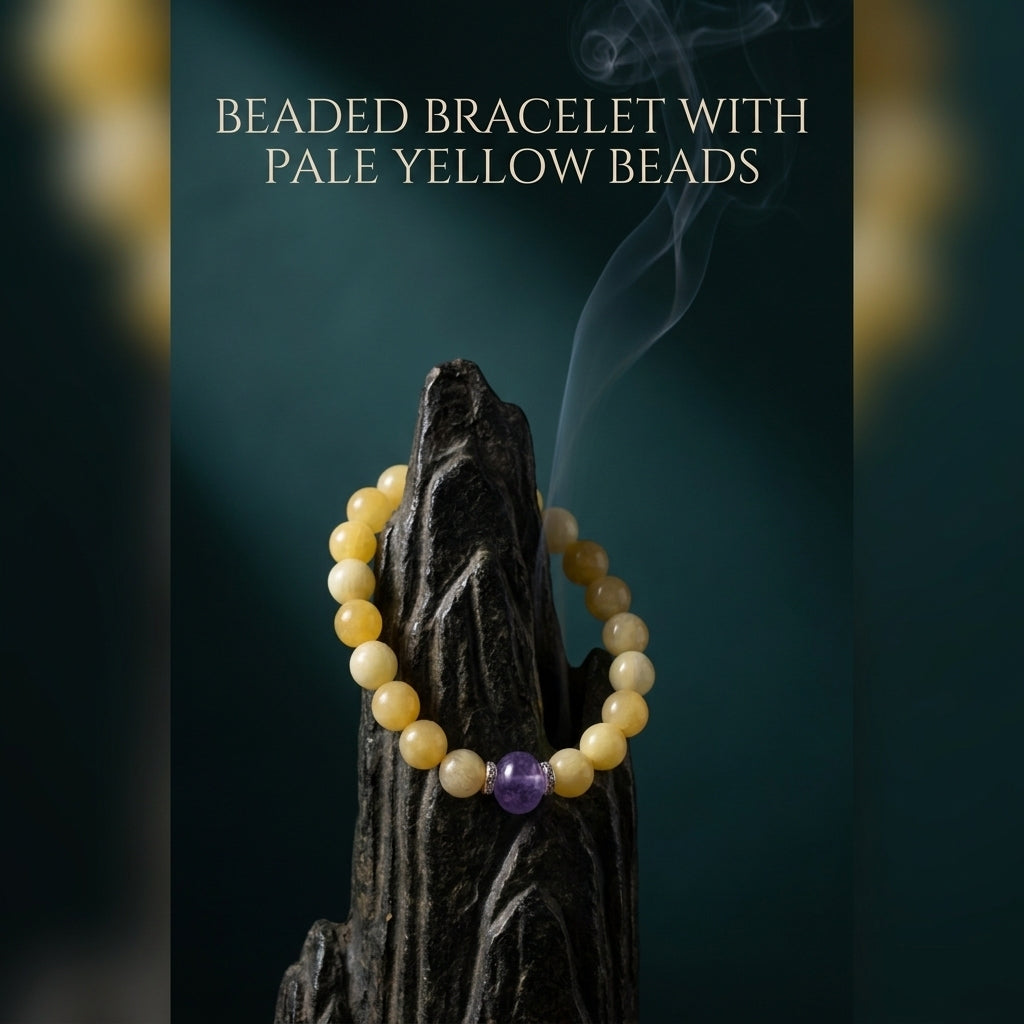 "Sun's Glow and Purple Rhyme" Yellow Chalcedony, Tanzanite, and Rose Quartz Bracelet