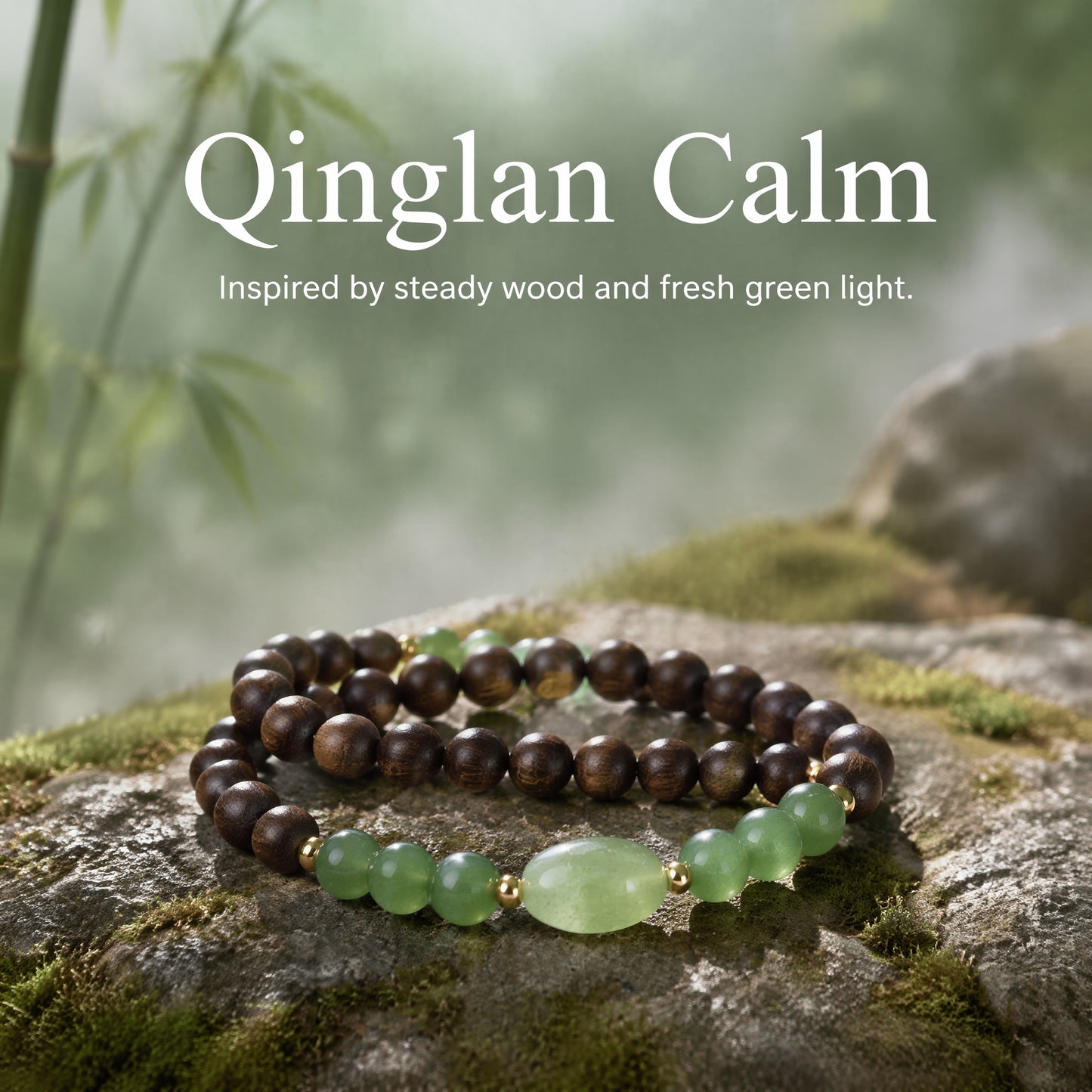 "Green Breeze of Camphor Trees" KINZNAN x Green Quartz Bracelet