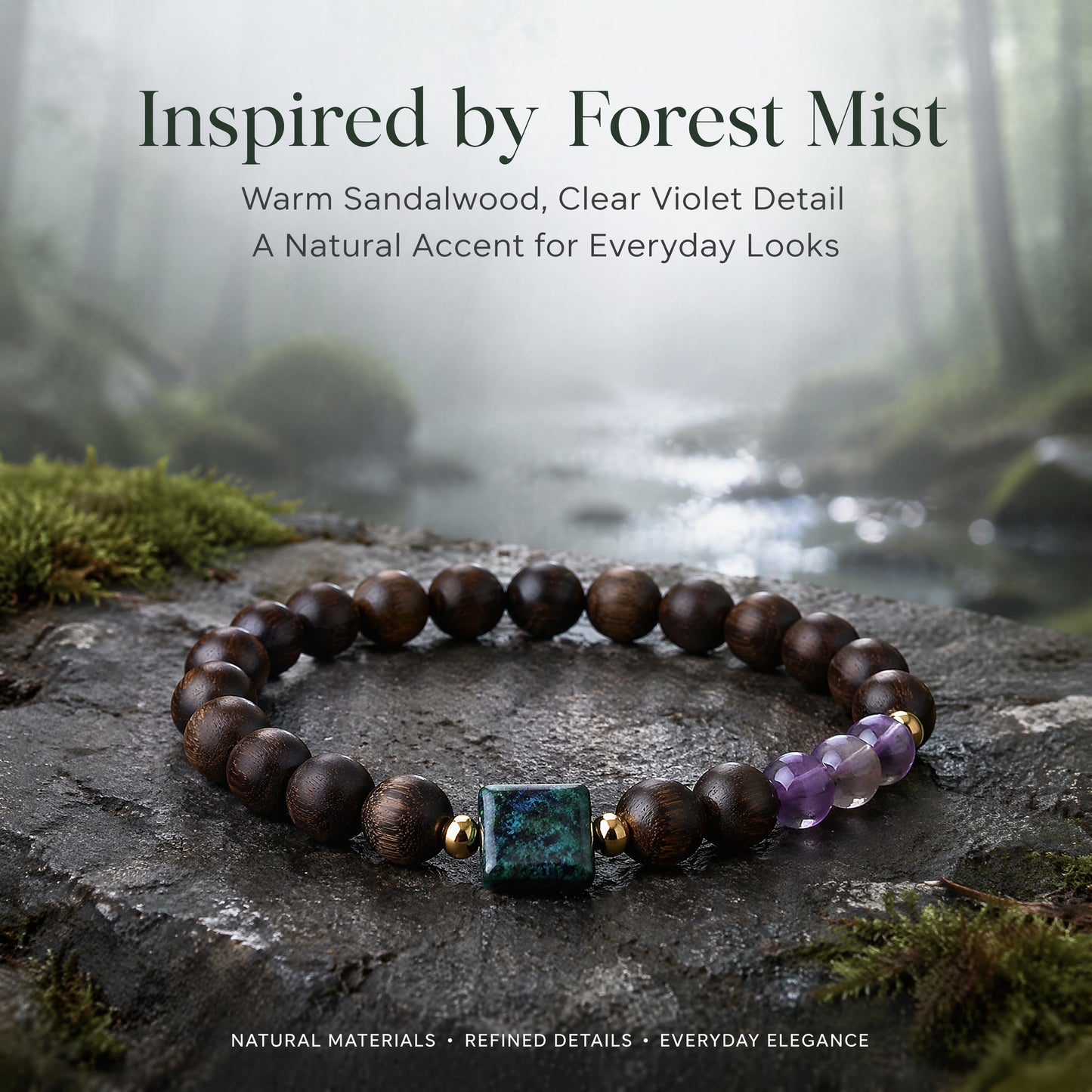"Purple Wind of Ebony" King's Stone x Amethyst Bracelet