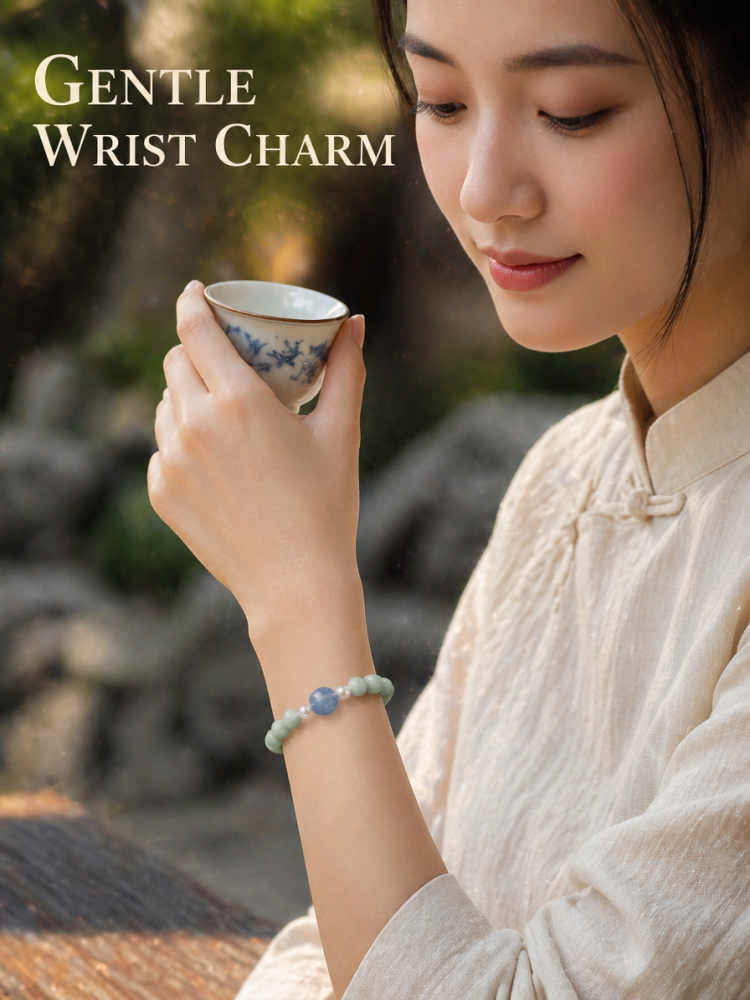 「松の間の海の音」サンダルウッド×アクアマリンブレスレット`#サンダルウッドブレスレット #アクアマリンブレスレット #禅風アクセサリー #パワーストーンブレスレット #心を癒すアクセ #通勤アクセ #ナチュラルアクセ #天然石アクセ #東洋風アクセ #ギフトにおすすめ`